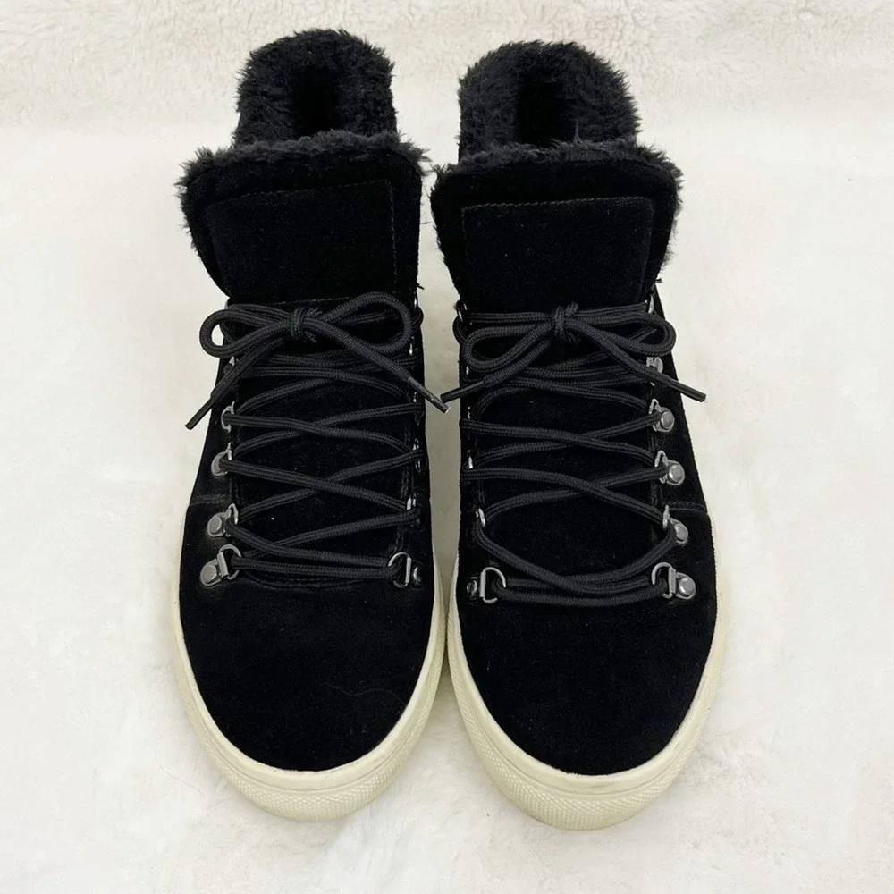 Marc Fisher High Top Shoe Suede Leather Black Women's 11
